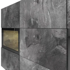 Garnero Arredamenti Credenza 132x70h cm 2 ante 3 cassetti moderna nero Emotion Gihome® Ossido New