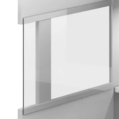 Garnero Arredamenti Credenza 180x103h cm 2 ante 3 cassetti con vetrinetta moderna bianco opaco e lucido Maiorca Bianco Lucido Discount