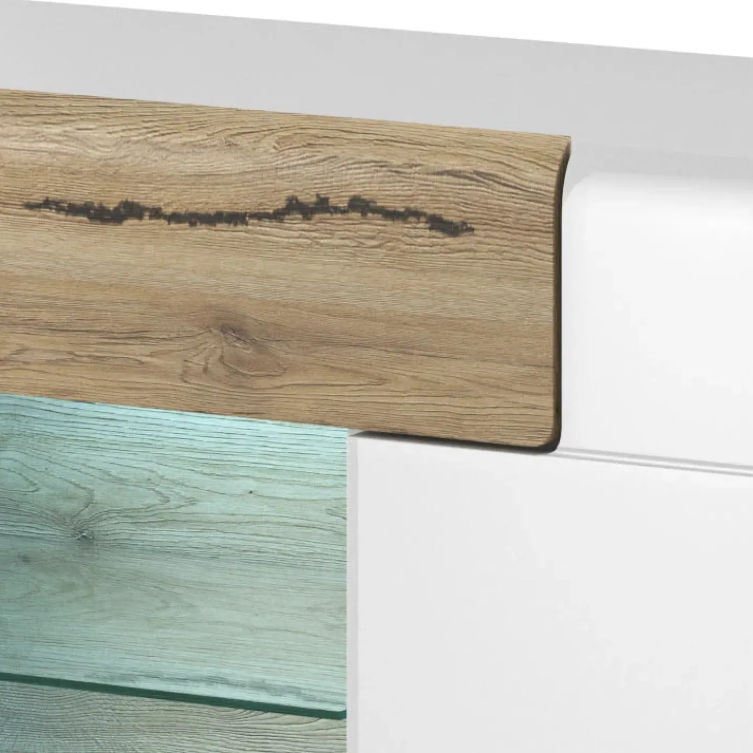 Garnero Arredamenti Credenza 159x83h cm 3 ante 1 cassetto bianco lucido rovere Tahiti