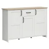 Garnero Arredamenti Credenza 148x99h cm 3 ante 1 cassetto scandinava bianco frassinato rovere Lars