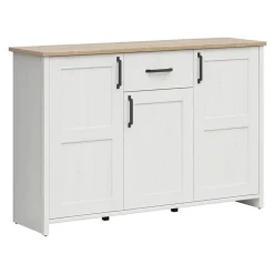 Garnero Arredamenti Credenza 148x99h cm 3 ante 1 cassetto scandinava bianco frassinato rovere Lars