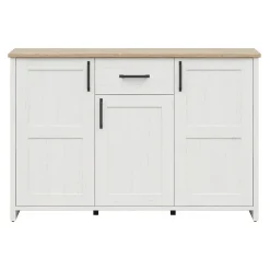 Garnero Arredamenti Credenza 148x99h cm 3 ante 1 cassetto scandinava bianco frassinato rovere Lars