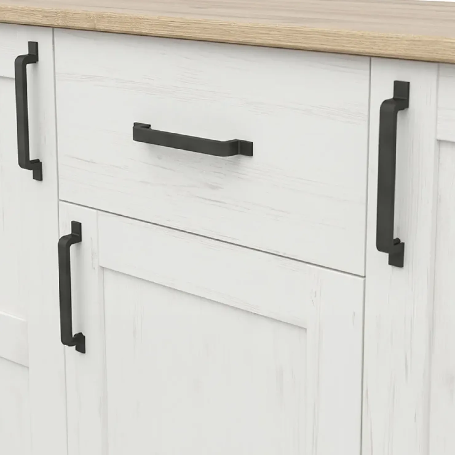 Garnero Arredamenti Credenza 148x99h cm 3 ante 1 cassetto scandinava bianco frassinato rovere Lars