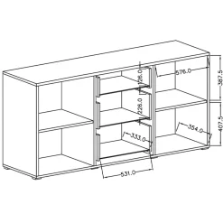 Garnero Arredamenti Credenza 180x86h cm 2 ante 3 cassetti moderna rovere nero Maiorca Discount