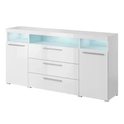 Garnero Arredamenti Credenza 182x92h cm 2 ante 3 cassetti soggiorno Frisk Bianco Lucido Hot