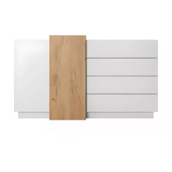 Garnero Arredamenti Credenza 160x94h cm 2 ante 4 cassetti moderna quercia bianco opaco James Online