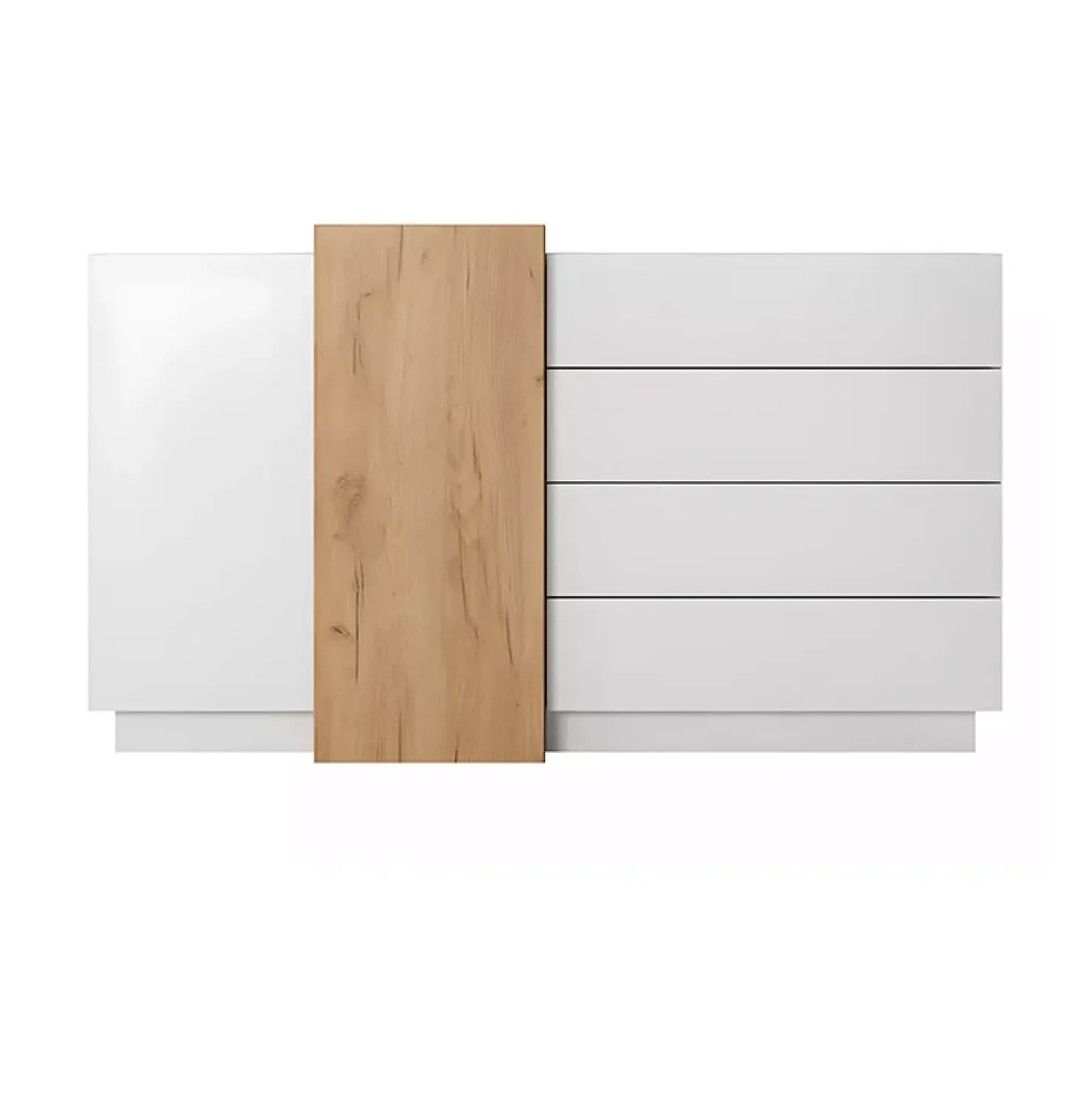 Garnero Arredamenti Credenza 160x94h cm 2 ante 4 cassetti moderna quercia bianco opaco James Online