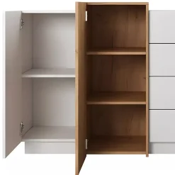 Garnero Arredamenti Credenza 160x94h cm 2 ante 4 cassetti moderna quercia bianco opaco James Online