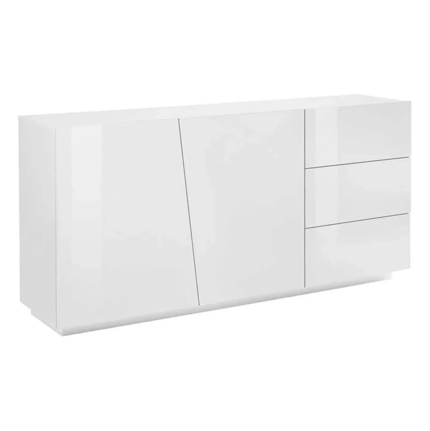 Garnero Arredamenti Credenza 180x86h cm 2 ante 3 cassetti Candia Gihome® Bianco Lucido Online