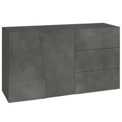Garnero Arredamenti Credenza 140x86h cm 2 ante 3 cassetti grigio Candia 140 Gihome® Ossido Sale