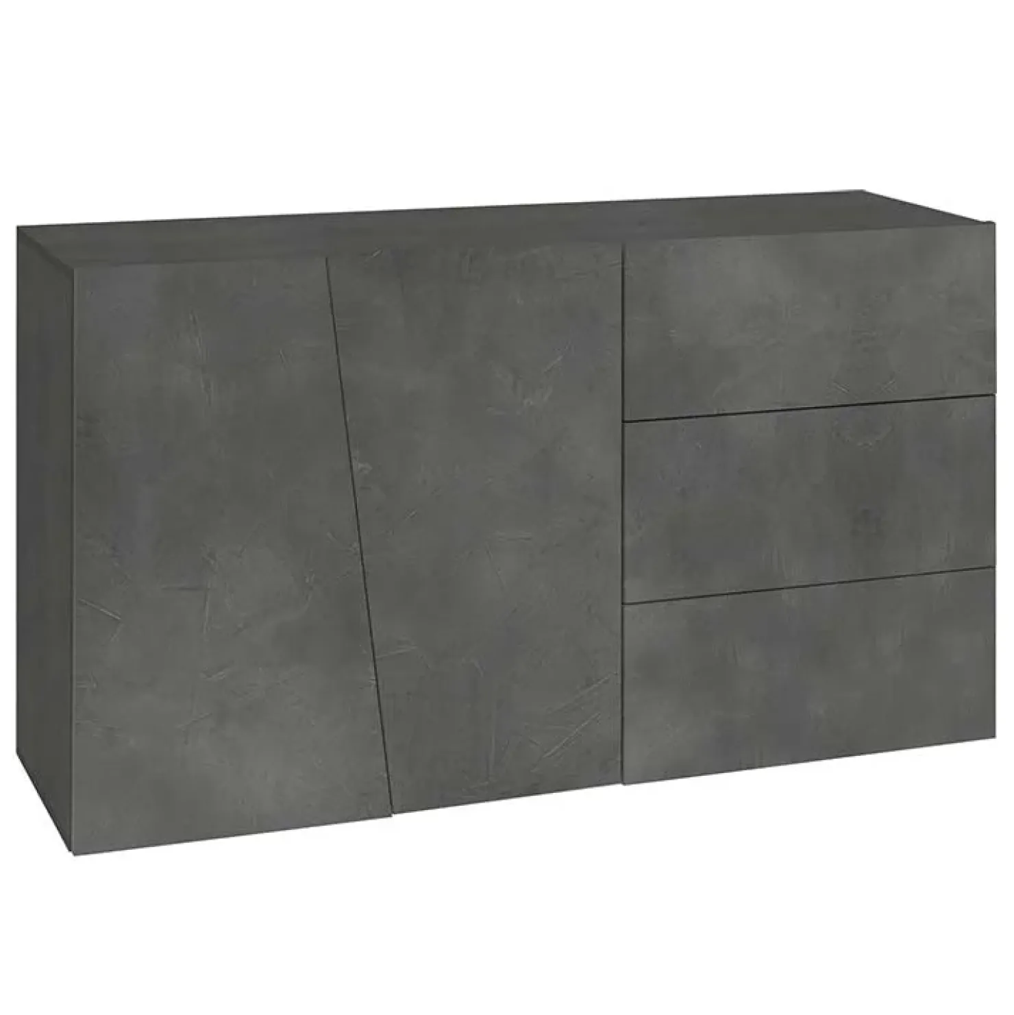 Garnero Arredamenti Credenza 140x86h cm 2 ante 3 cassetti grigio Candia 140 Gihome® Ossido Sale