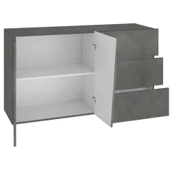 Garnero Arredamenti Credenza 140x86h cm 2 ante 3 cassetti grigio Candia 140 Gihome® Ossido Sale