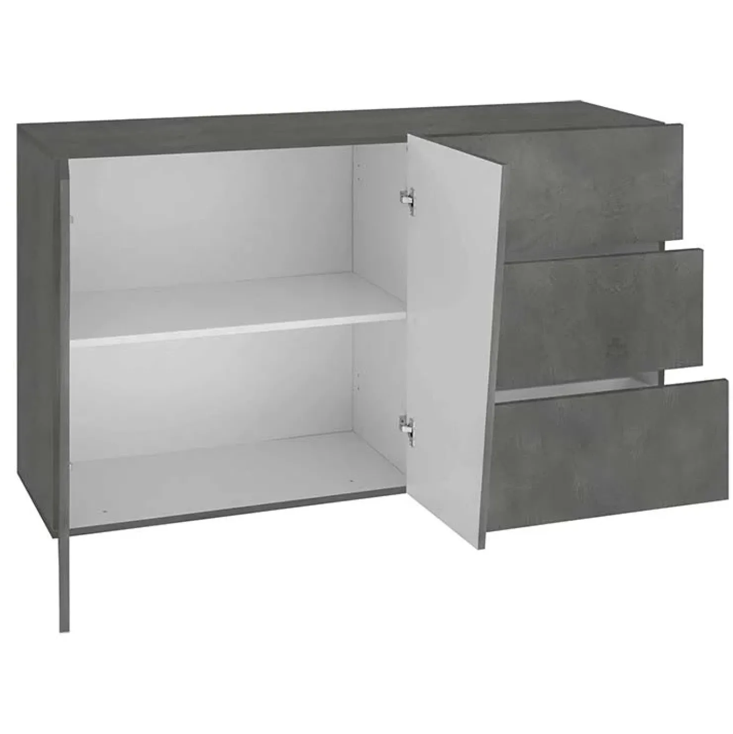 Garnero Arredamenti Credenza 140x86h cm 2 ante 3 cassetti grigio Candia 140 Gihome® Ossido Sale