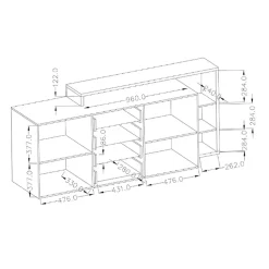 Garnero Arredamenti Credenza 180x97h cm 2 ante 4 cassetti moderna rovere antracite Megan Gihome® Rovere - Antracite Online