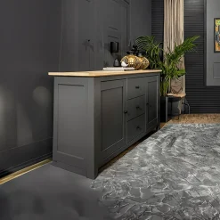 Garnero Arredamenti Credenza 186x96h cm 2 ante 3 cassetti nero grafite rovere chiaro Holga Grafite - Rovere Discount