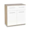 Garnero Arredamenti Credenza 77x82h cm 2 ante 1 cassetto moderna rovere bianco Viki Discount