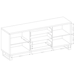 Garnero Arredamenti Credenza 201x83h cm 2 ante 3 cassetti  moderna quercia metallo nero Petra Online