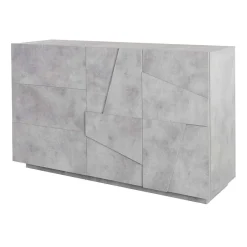 Garnero Arredamenti Credenza 143x86h cm 2 ante 3 cassetti moderna Zenzero Gihome® Cemento Sale