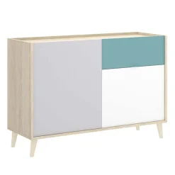 Garnero Arredamenti Credenza 105x75h cm 2 ante 1 cassetto rovere grigio bianco petrolio Dominic Clearance