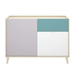 Garnero Arredamenti Credenza 105x75h cm 2 ante 1 cassetto rovere grigio bianco petrolio Dominic Clearance