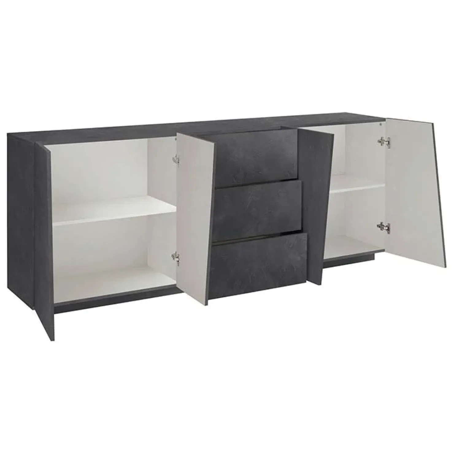 Garnero Arredamenti Credenza 220x86h cm 4 ante 3 cassetti moderna Candia Gihome® Ossido Hot