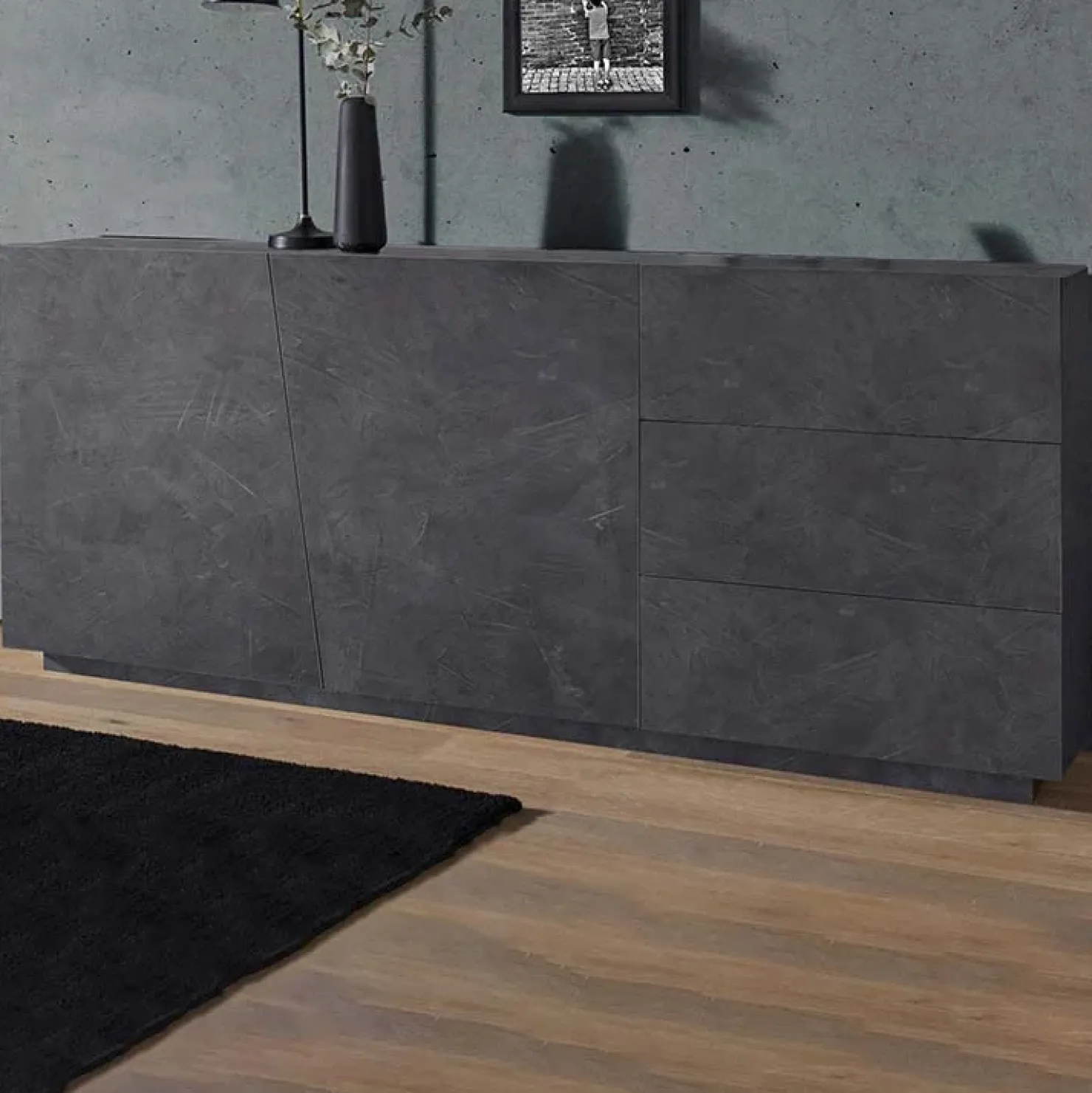 Garnero Arredamenti Credenza 180x86h cm 2 ante 3 cassetti Candia 180 Gihome ® Ossido Sale