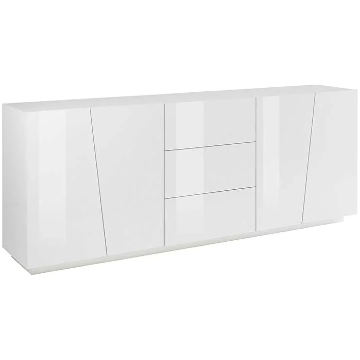 Garnero Arredamenti Credenza 220x86h cm 4 ante 3 cassetti Candia Gihome® Bianco Lucido Best