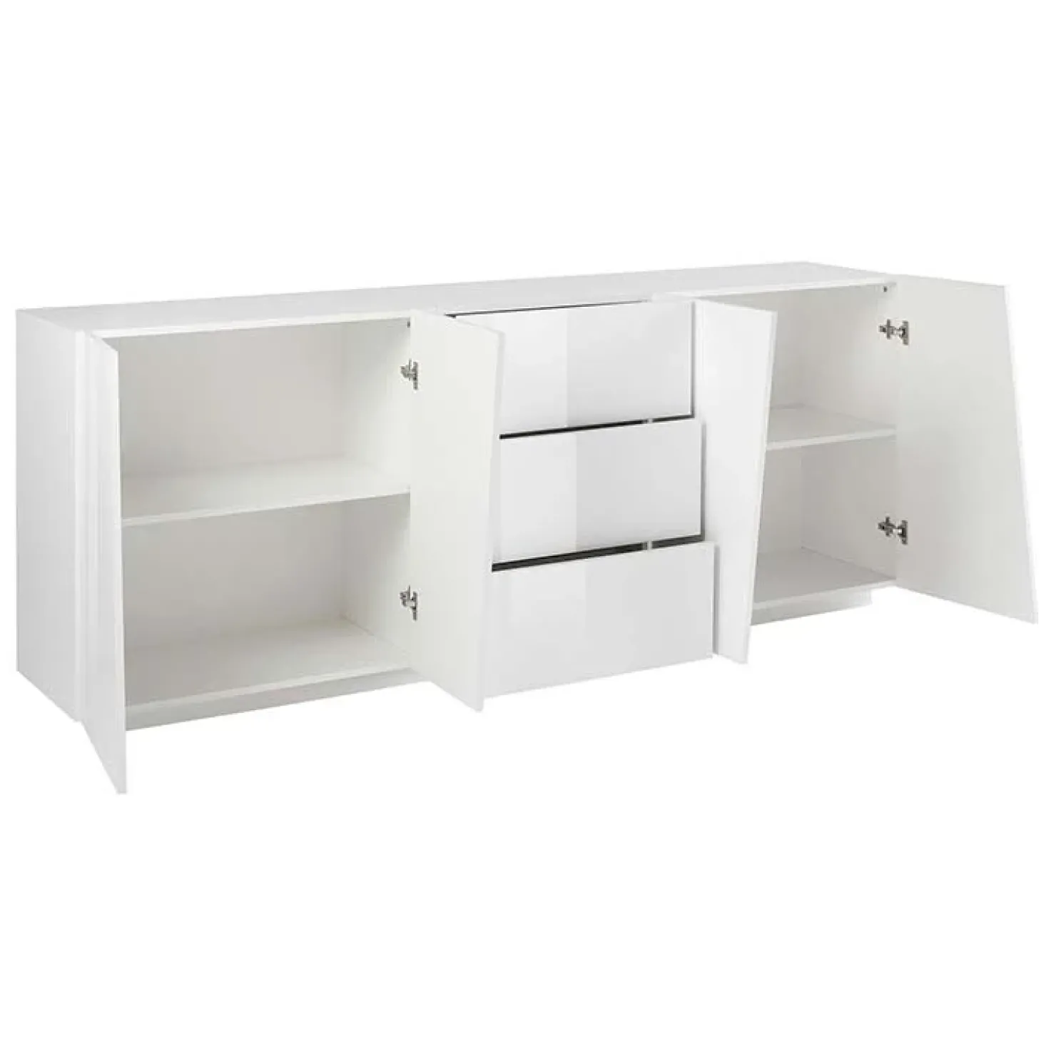 Garnero Arredamenti Credenza 220x86h cm 4 ante 3 cassetti Candia Gihome® Bianco Lucido Best