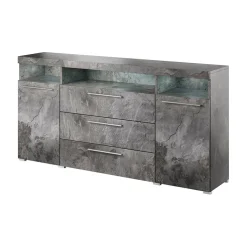 Garnero Arredamenti Credenza 182x92h cm 2 ante 3 cassetti soggiorno Frisk Ossido