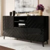 Garnero Arredamenti Credenza 150x82h cm 2 ante 1 cassetto moderna decorato nero lucido Placida Hot