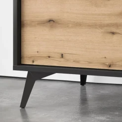 Garnero Arredamenti Credenza 154x77h cm 2 ante 3 cassetti moderna quercia nero Becca Outlet