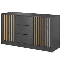Garnero Arredamenti Credenza 155x86h cm 2 ante 3 cassetti soggiorno quercia Miller Antracite Sale