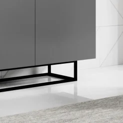 Garnero Arredamenti Credenza 180x80h cm 3 ante 2 vani moderna nero Erice Gihome® Antracite Online