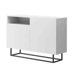 Garnero Arredamenti Credenza 120x80h cm 2 ante 1 vano moderna bianco nero Erice Gihome® Outlet
