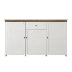 Garnero Arredamenti Credenza 160x93h cm 3 ante moderna rovere Texel Bianco Frassinato