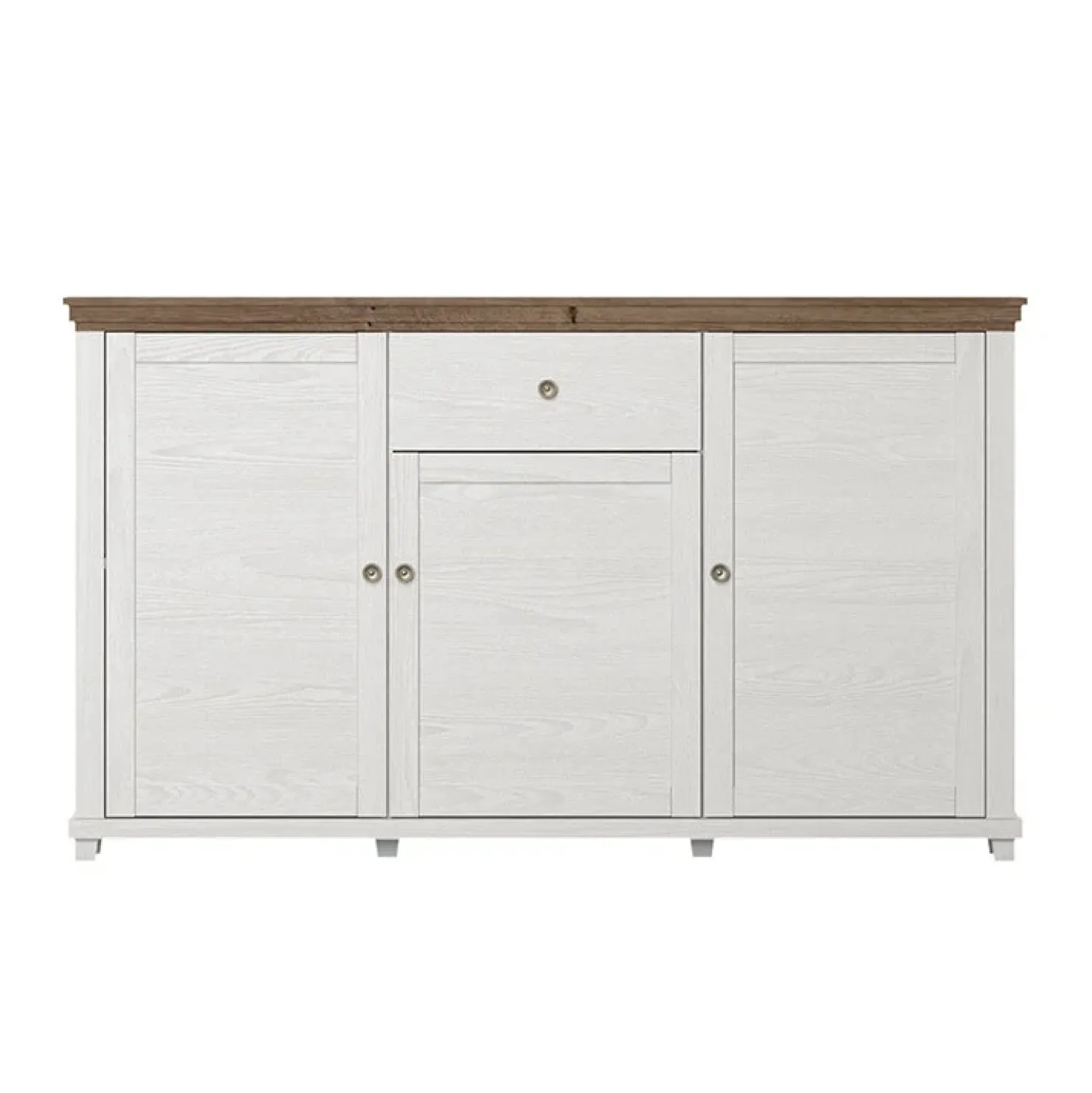 Garnero Arredamenti Credenza 160x93h cm 3 ante moderna rovere Texel Bianco Frassinato
