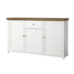 Garnero Arredamenti Credenza 160x93h cm 3 ante moderna rovere Texel Bianco Frassinato