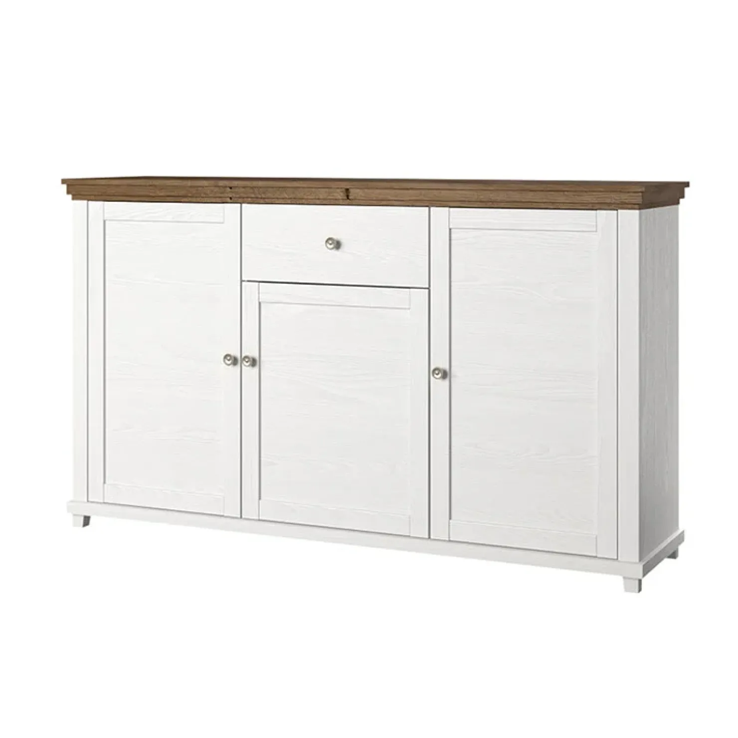 Garnero Arredamenti Credenza 160x93h cm 3 ante moderna rovere Texel Bianco Frassinato