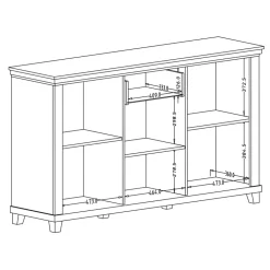 Garnero Arredamenti Credenza 160x93h cm 3 ante moderna rovere Texel Bianco Frassinato
