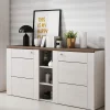 Garnero Arredamenti Credenza 155x85h cm 2 ante moderna  pino bianco rovere Paloma 2 New