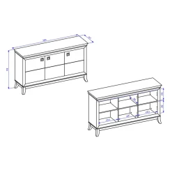 Garnero Arredamenti Credenza 160x92h cm 3 ante moderna antracite lucido rovere scuro Umag Antracite - Wengè New