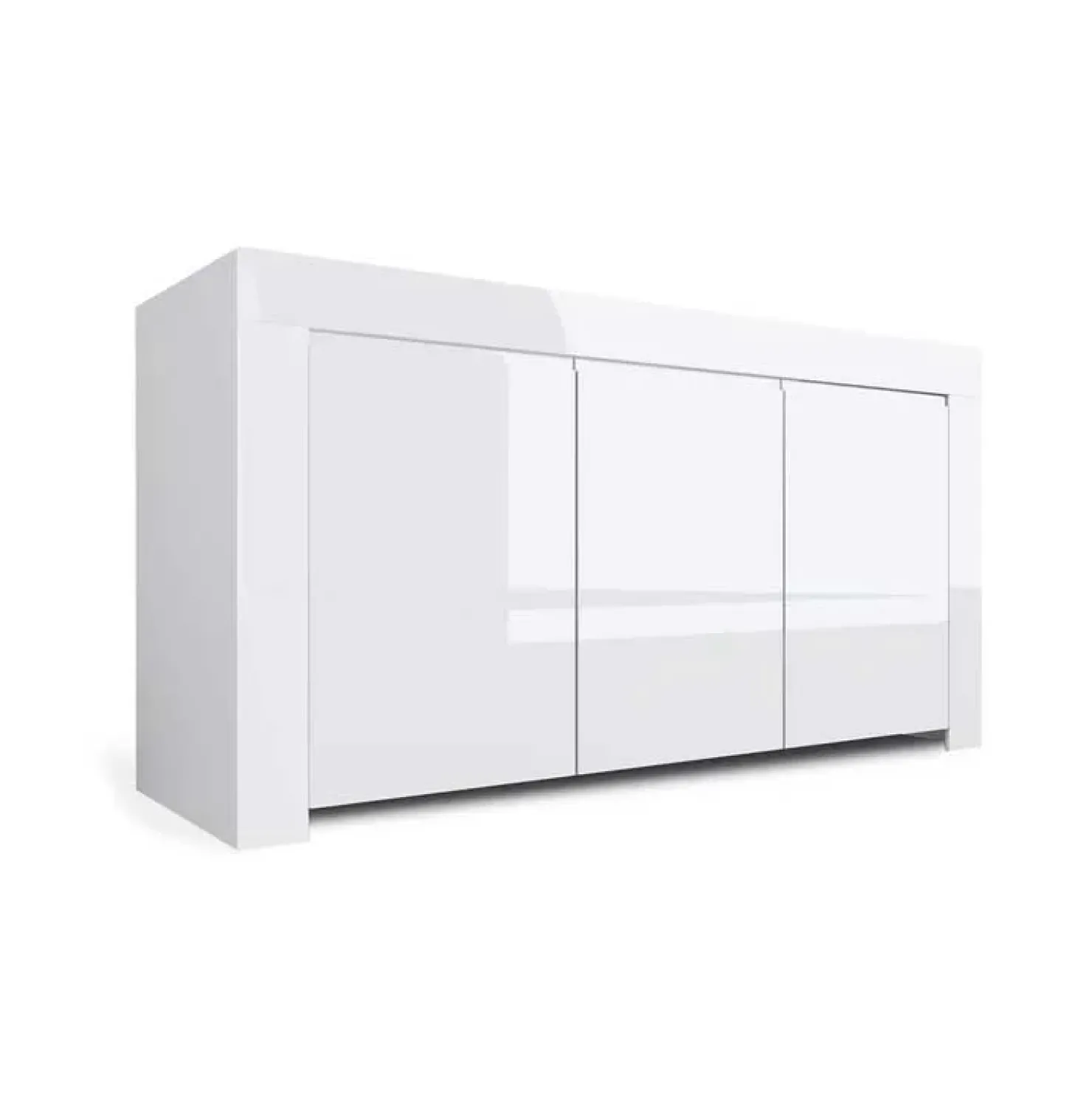 Garnero Arredamenti Credenza 162x82h cm 3 ante moderna soggiorno bianco lucido Essential