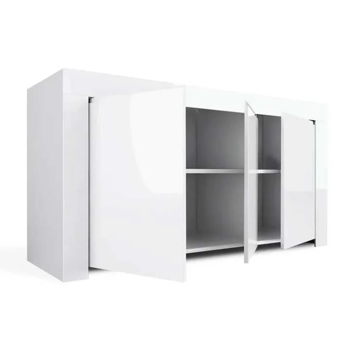 Garnero Arredamenti Credenza 162x82h cm 3 ante moderna soggiorno bianco lucido Essential