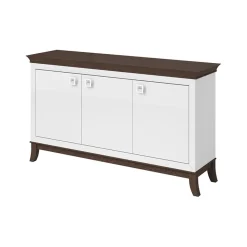 Garnero Arredamenti Credenza 160x92h cm 3 ante moderna bianco lucido rovere scuro Umag Bianco Lucido - Wengè Outlet