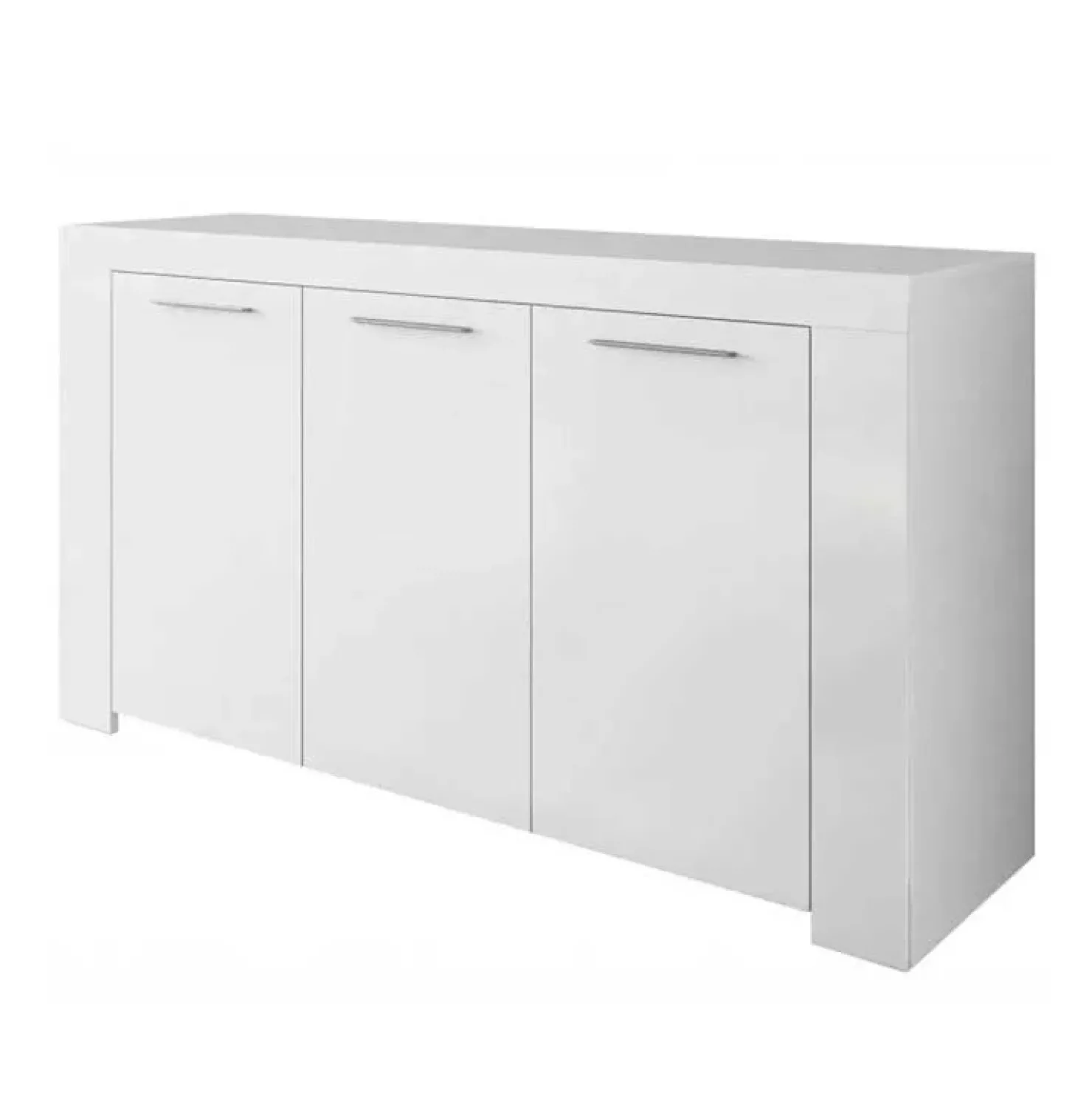 Garnero Arredamenti Credenza 144x80h cm 3 ante moderna soggiorno bianco opaco Creta Hot