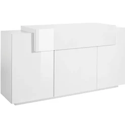 Garnero Arredamenti Credenza 160x86h cm 3 ante moderna Milos Gihome® Bianco Lucido Outlet