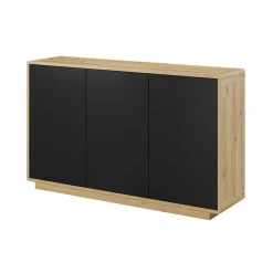 Garnero Arredamenti Credenza 160x75h cm 3 ante moderna nero opaco rovere Esmond Discount