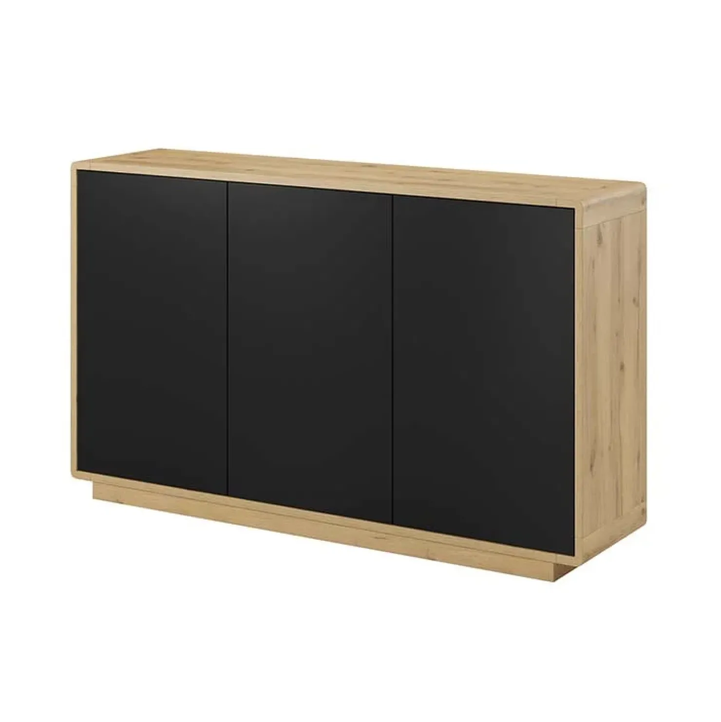 Garnero Arredamenti Credenza 160x75h cm 3 ante moderna nero opaco rovere Esmond Discount