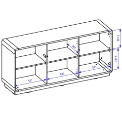 Garnero Arredamenti Credenza 160x75h cm 3 ante moderna nero opaco rovere Esmond Discount