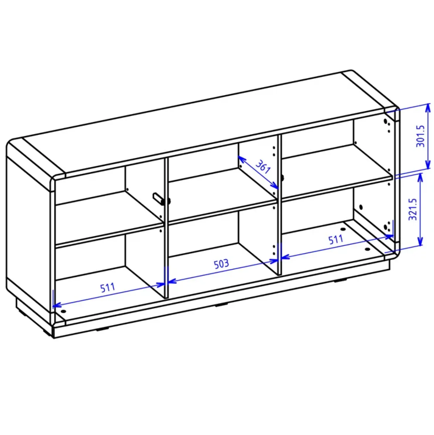 Garnero Arredamenti Credenza 160x75h cm 3 ante moderna nero opaco rovere Esmond Discount